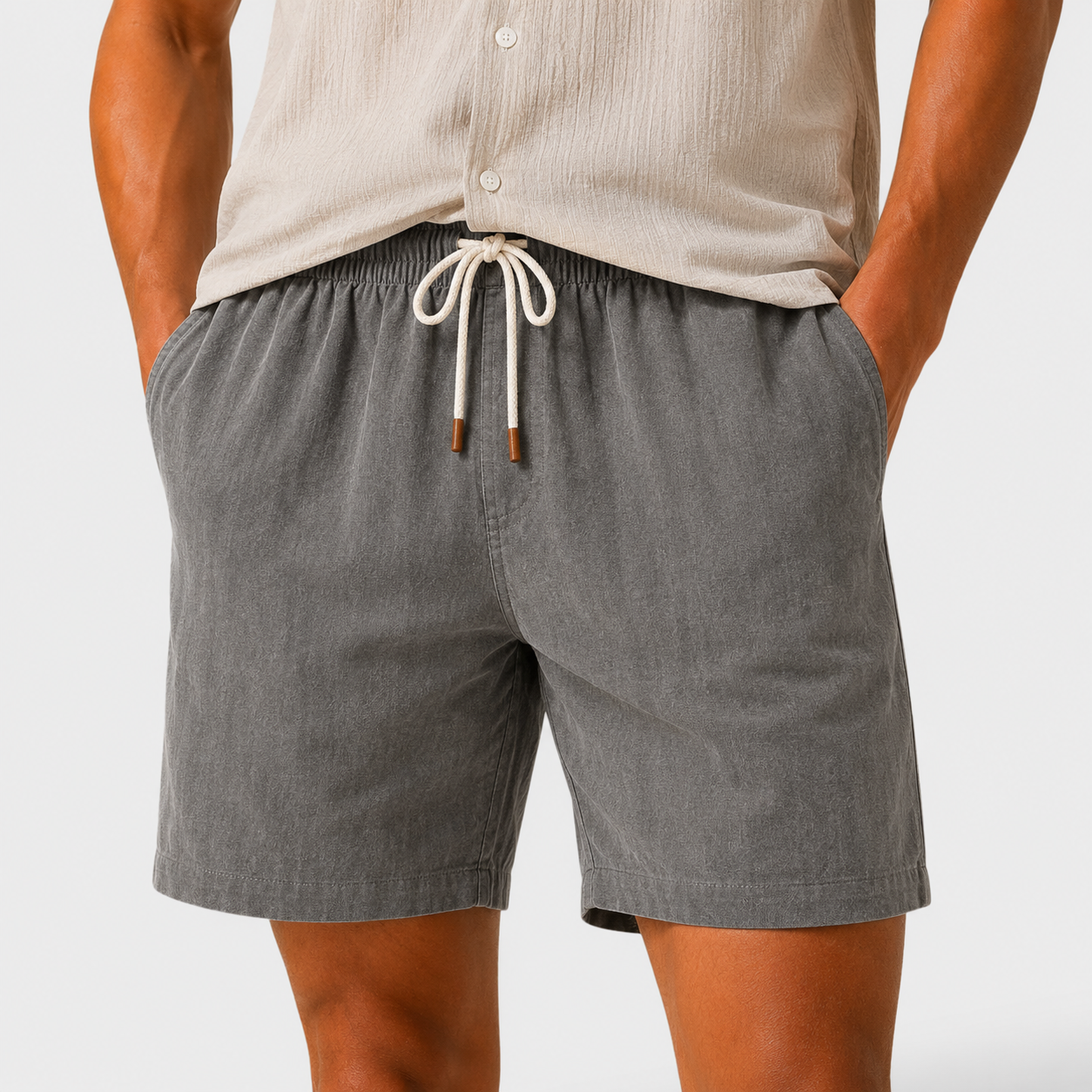 Linen Shorts - Grey