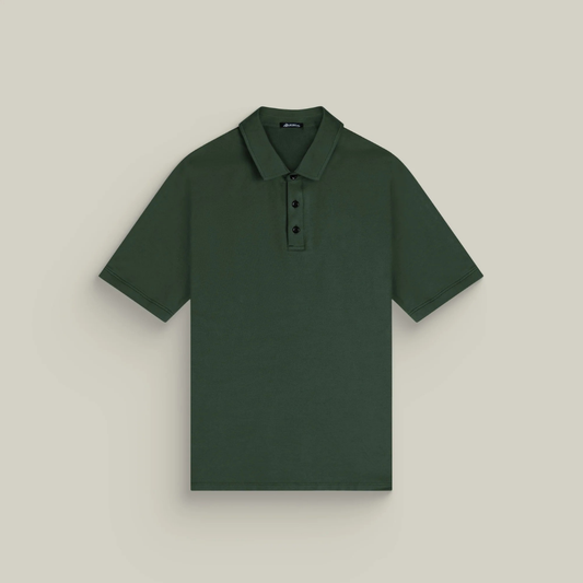 Heavyweight Essential Cotton Polo Green