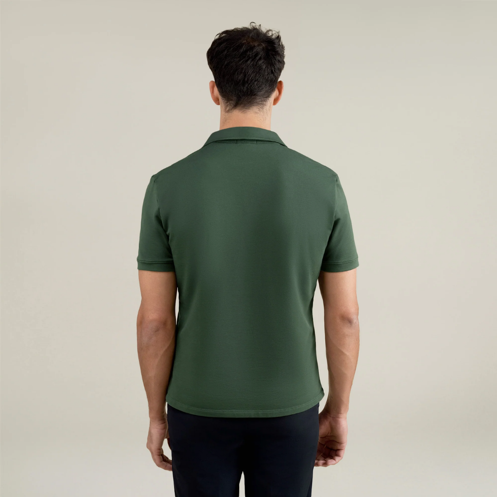 Heavyweight Essential Cotton Polo Green