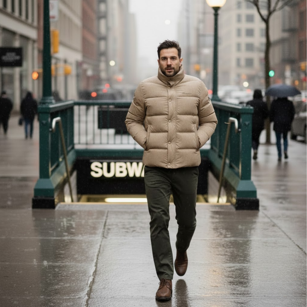 Windproof Duck Down Puffer Jacket