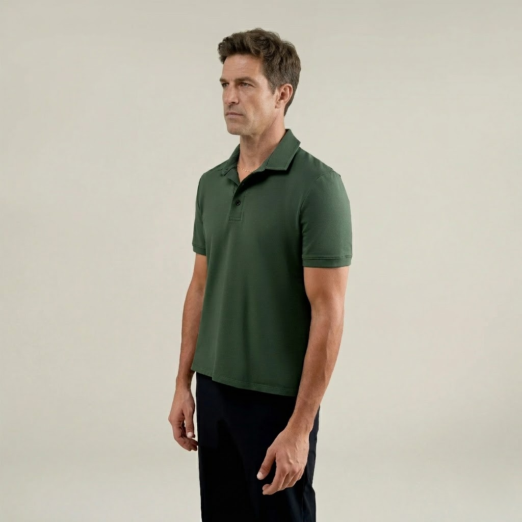 Heavyweight Essential Cotton Polo Green