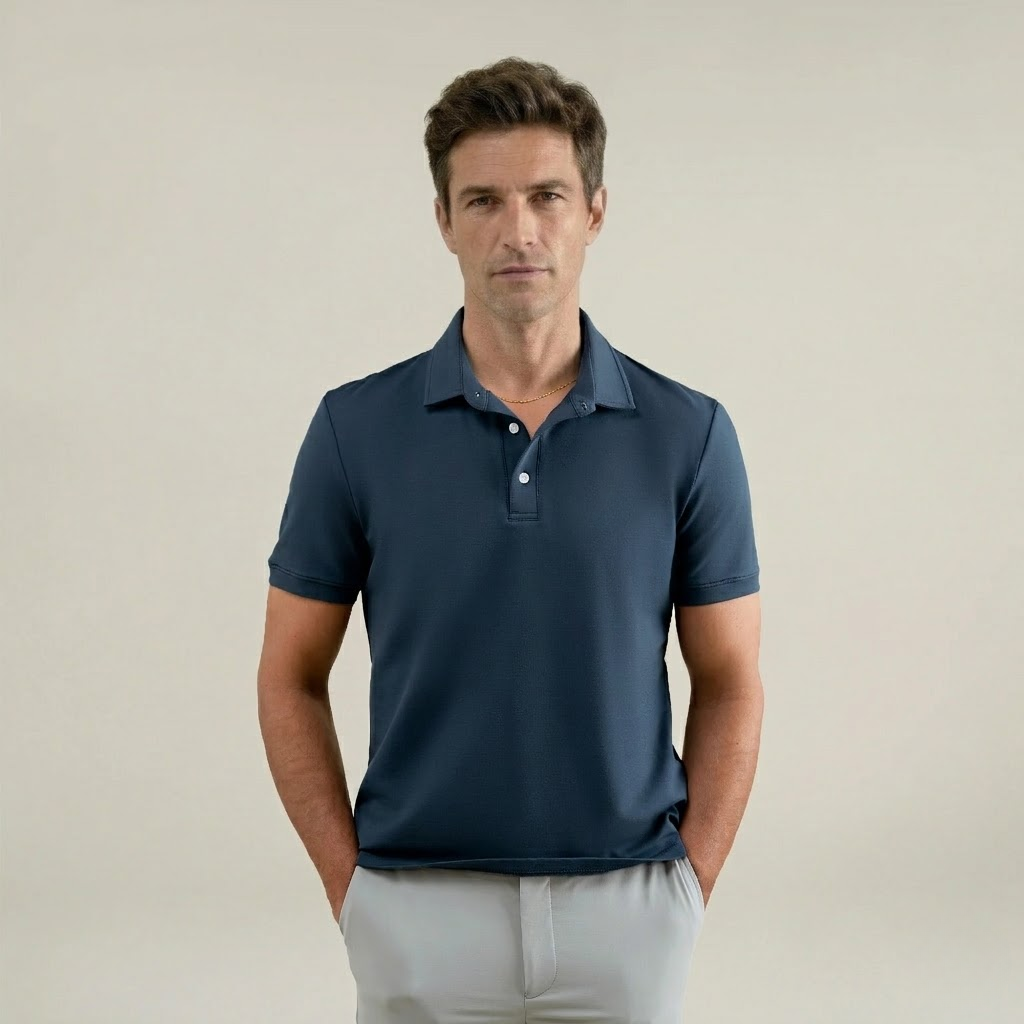 Heavyweight Essential Cotton Polo Navy