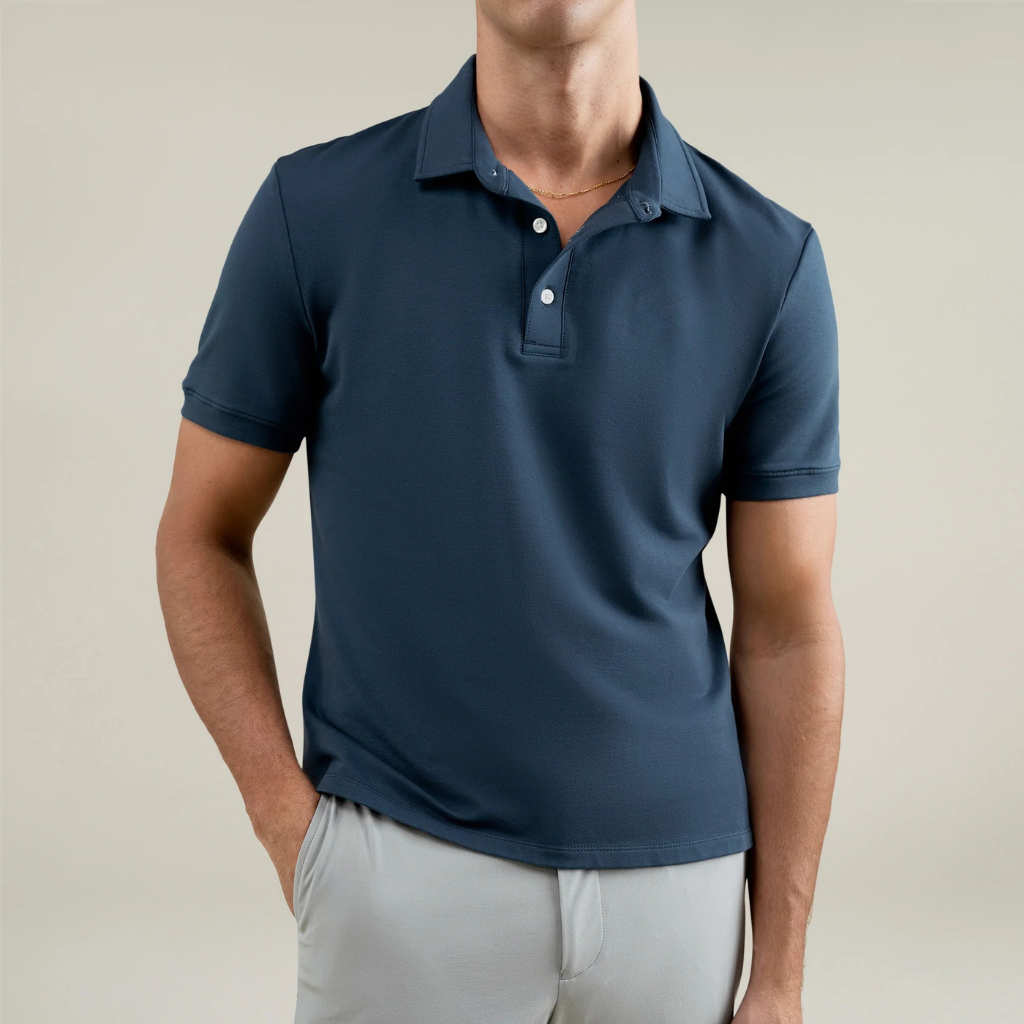 Heavyweight Essential Cotton Polo Navy