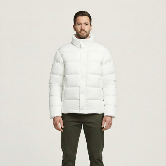 Windproof Duck Down Puffer Jacket White