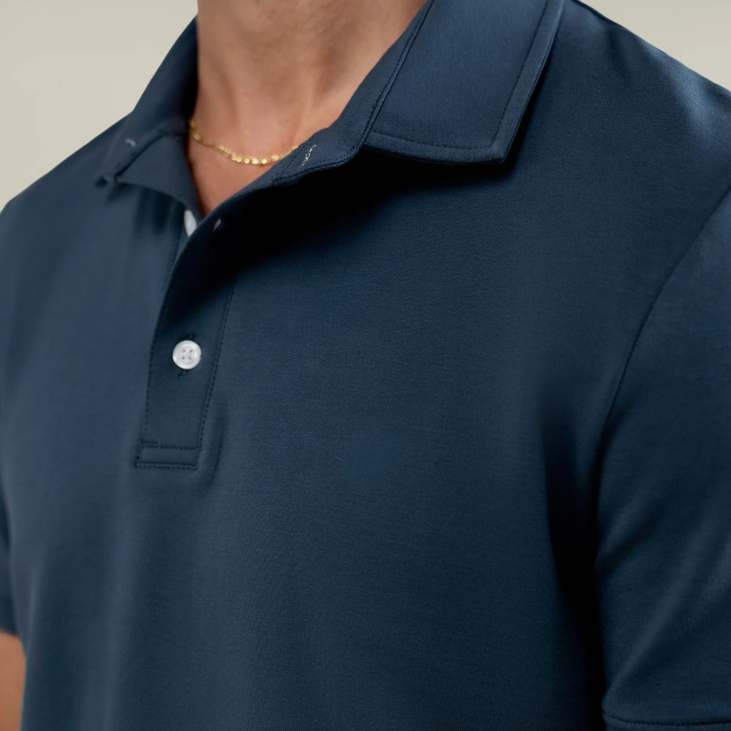 Heavyweight Essential Cotton Polo Navy