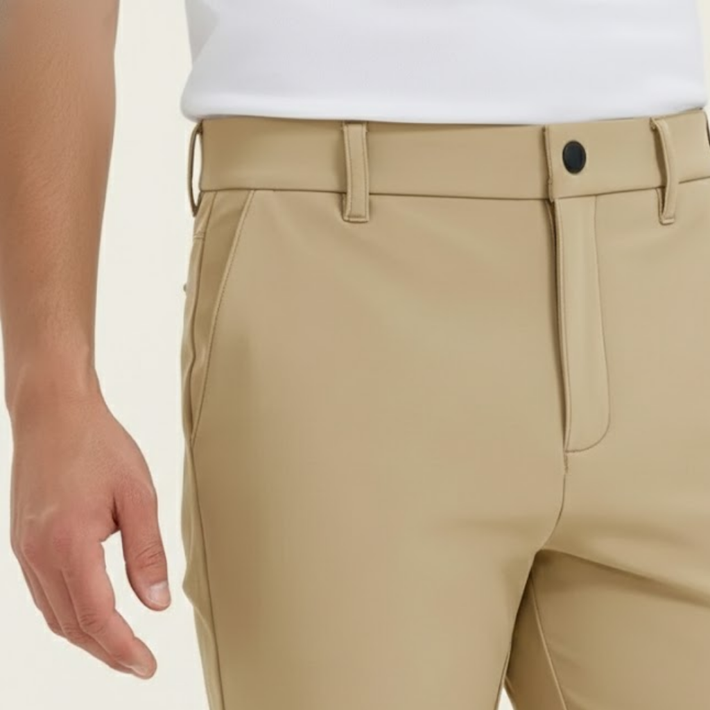 Men's Winter Fleece Lined Waterproof Pants Beige
