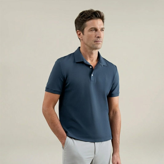 Heavyweight Essential Cotton Polo Navy