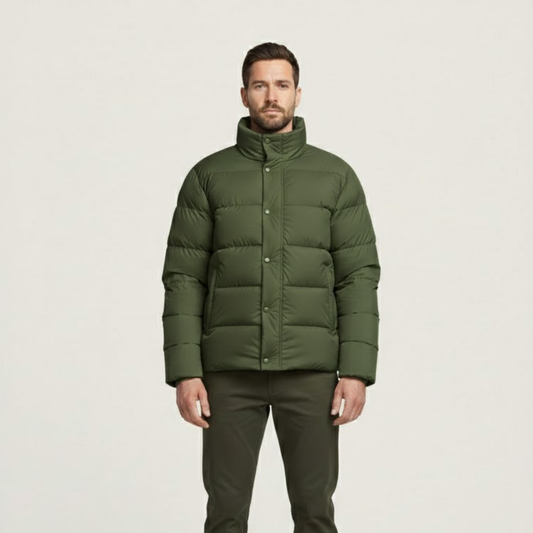 Windproof Duck Down Puffer Jacket green