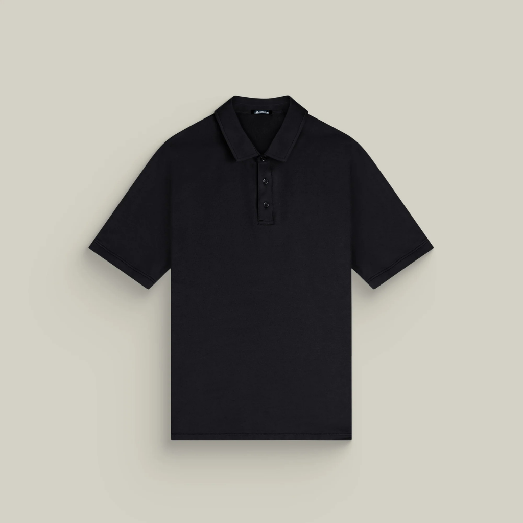 Heavyweight Essential Cotton Polo Black