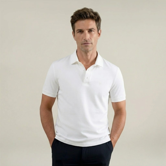 Heavyweight Essential Cotton Polo White