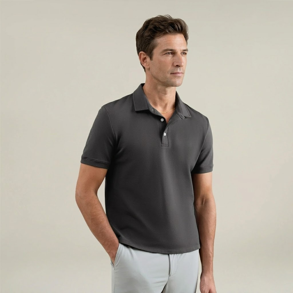 Heavyweight Essential Cotton Polo Grey