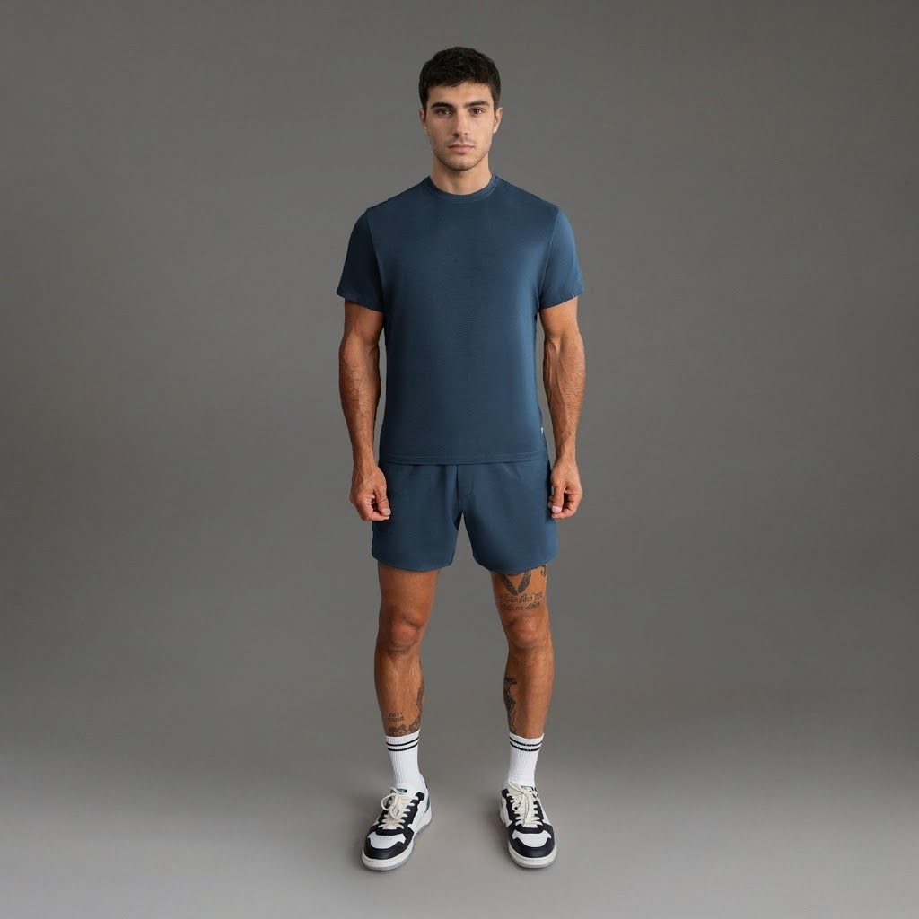 Heavyweight Essential Cotton T-Shirt Navy