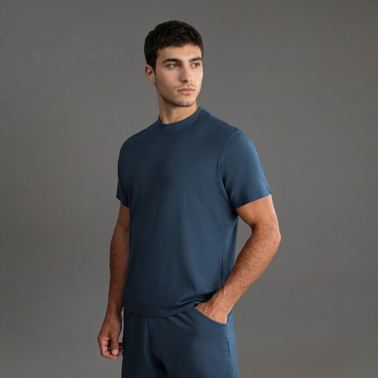Heavyweight Essential Cotton T-Shirt Navy