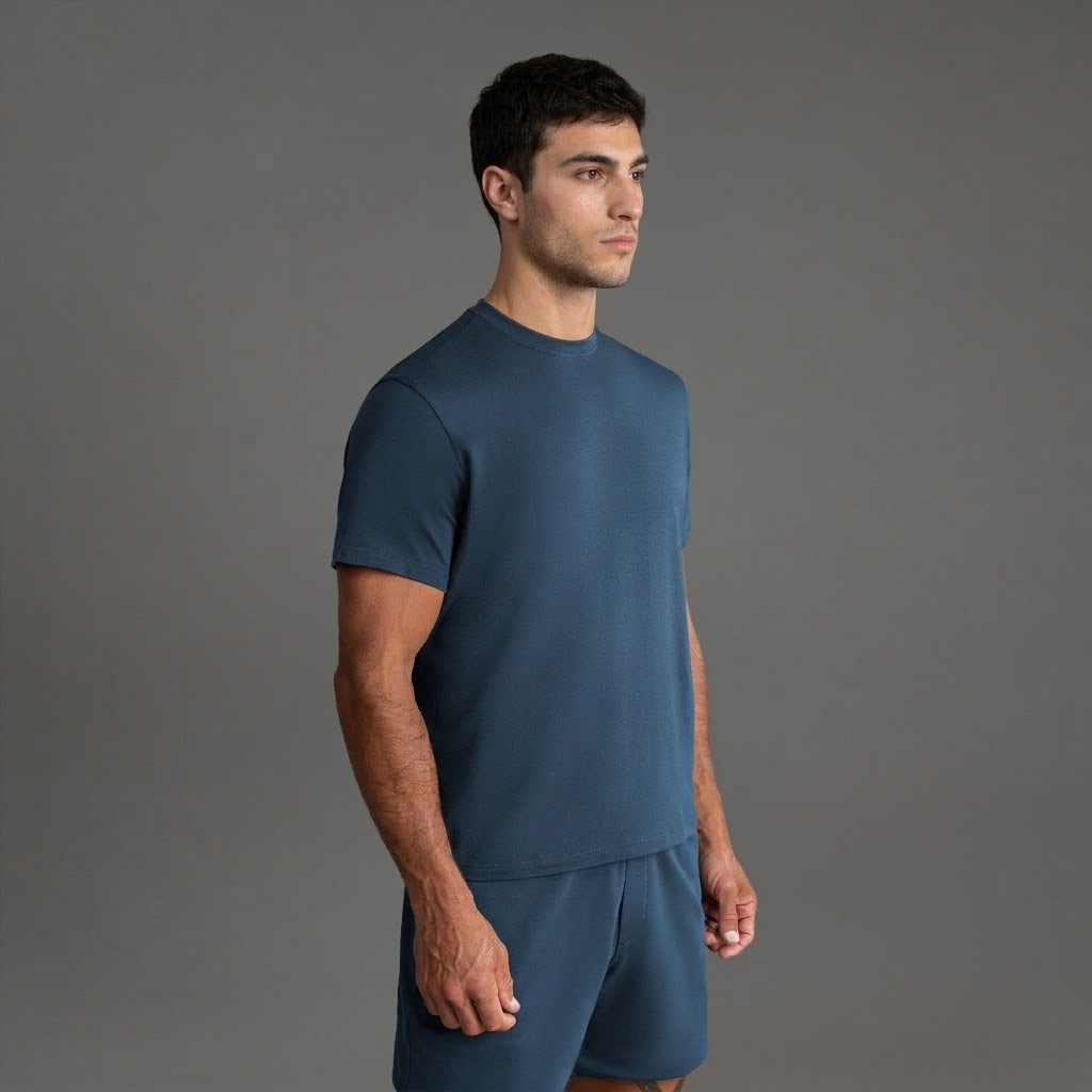Heavyweight Essential Cotton T-Shirt Navy