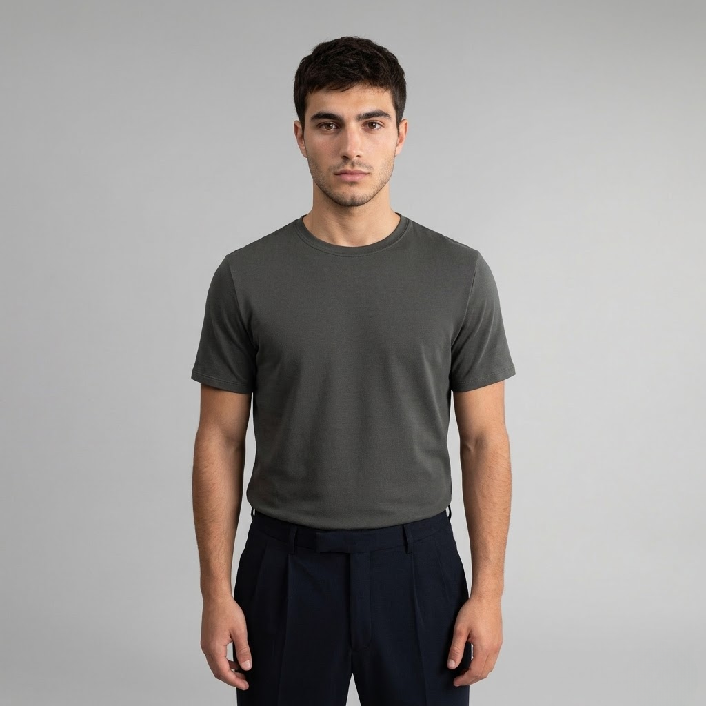 Heavyweight Essential Cotton T-Shirt Grey