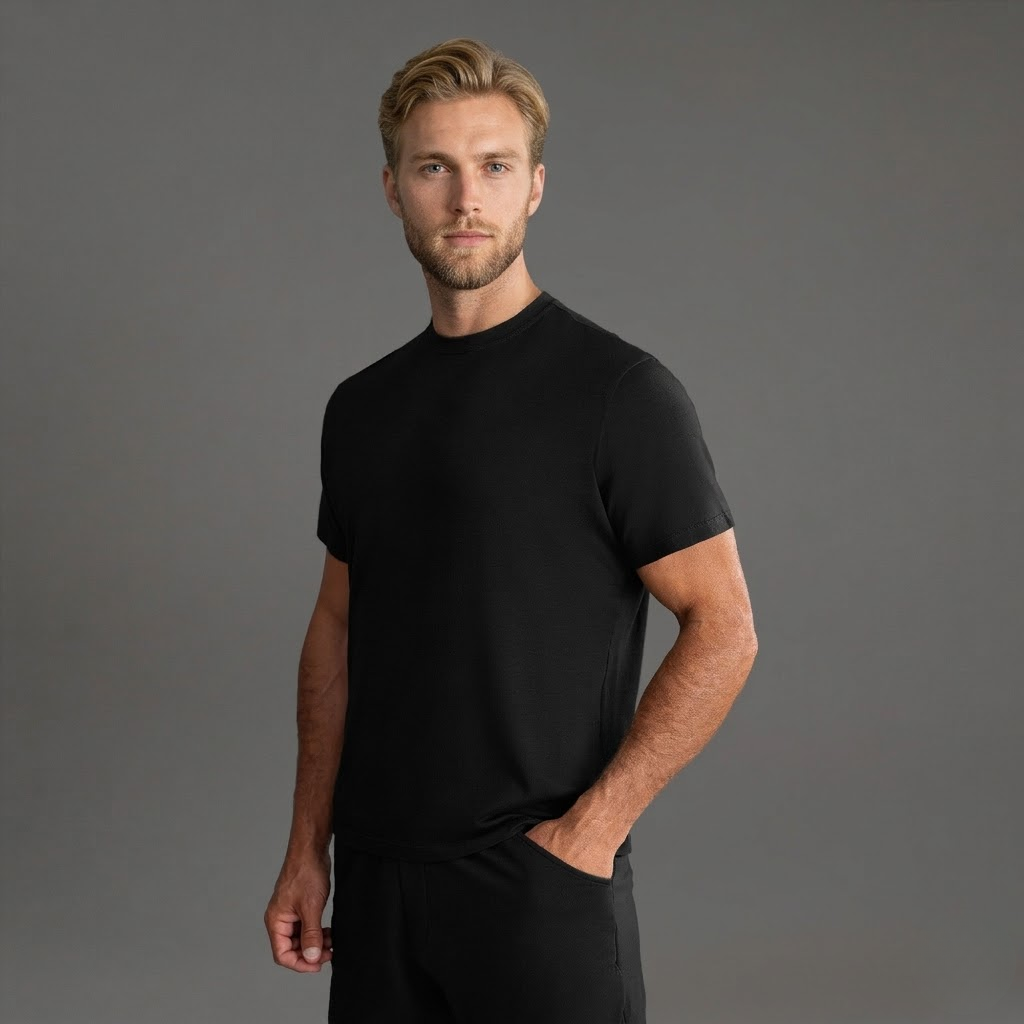 Heavyweight Essential Cotton T-Shirt Black