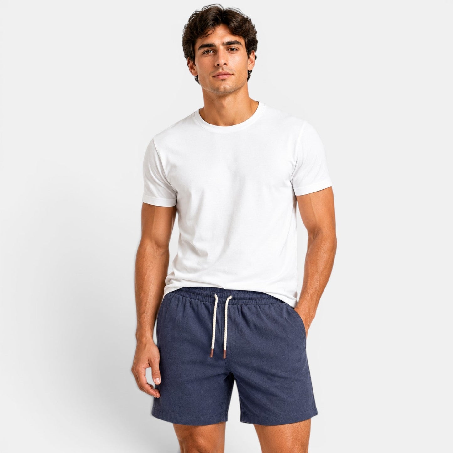 Linen Shorts - Navy