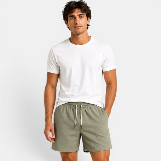 Linen Shorts - Olive