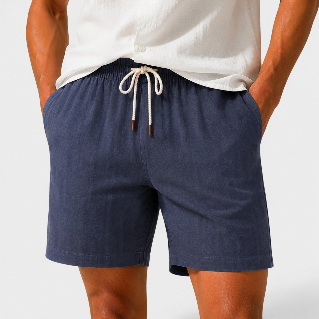 Linen Shorts - Navy