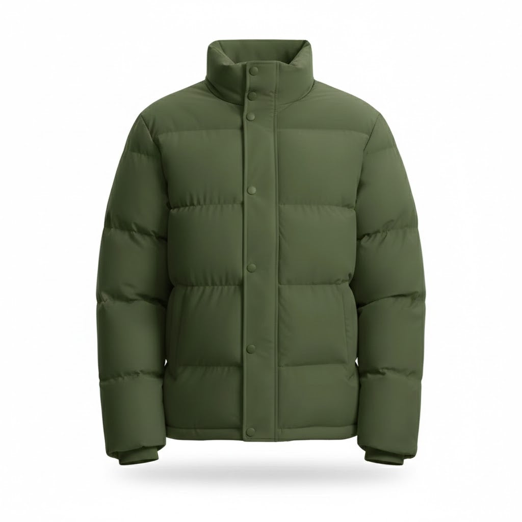 Windproof Duck Down Puffer Jacket green